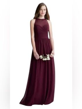NWT Bill Levkoff Bridesmaid 1406 Dress Maxi sz 12 Wine
